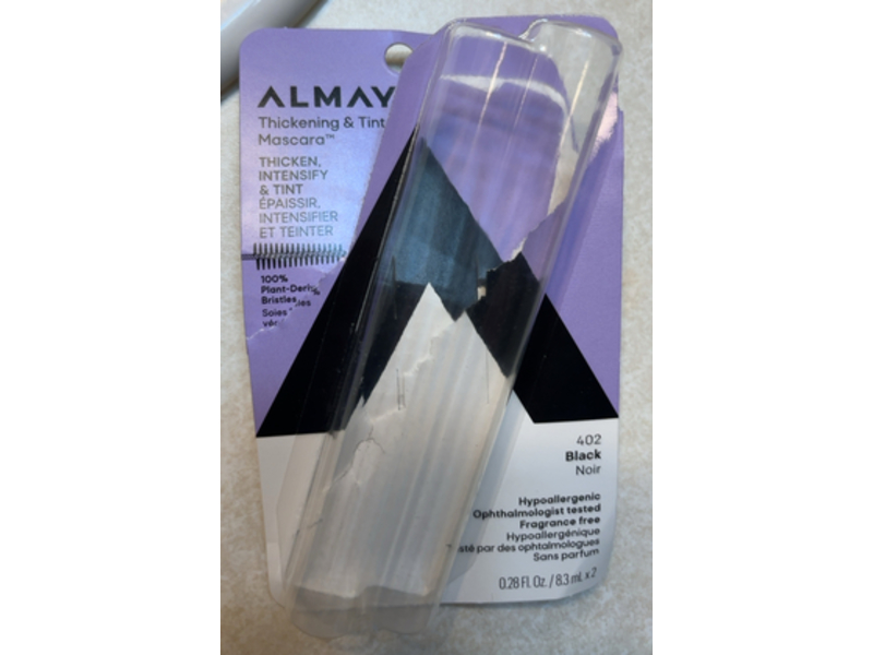 Almay Thickening & Tint Mascara, 402 Black, 0.28 fl oz/8.3 mL, Count 2