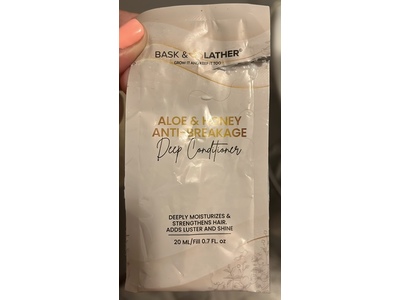 Bask & Lather Anti-Breakage Deep Conditioner, Aloe & Honey, 0.7 fl oz/20 mL