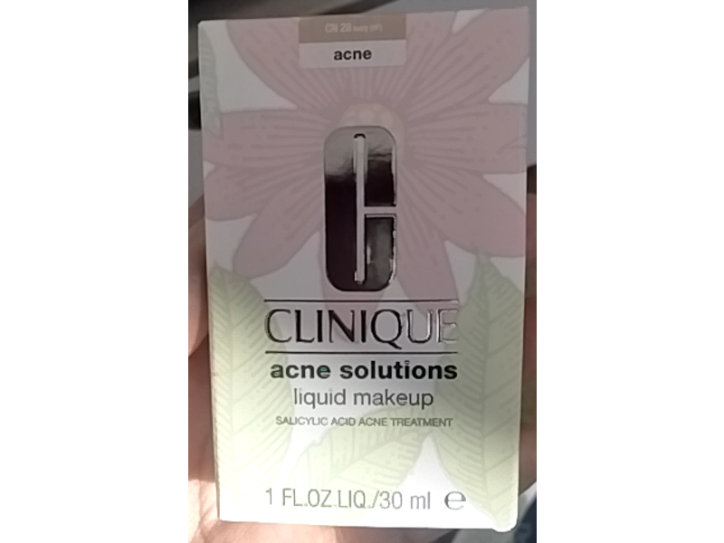 Clinique Acne Solutions Liquid Makeup, CN 28 Ivory, 1 fl oz/30 mL