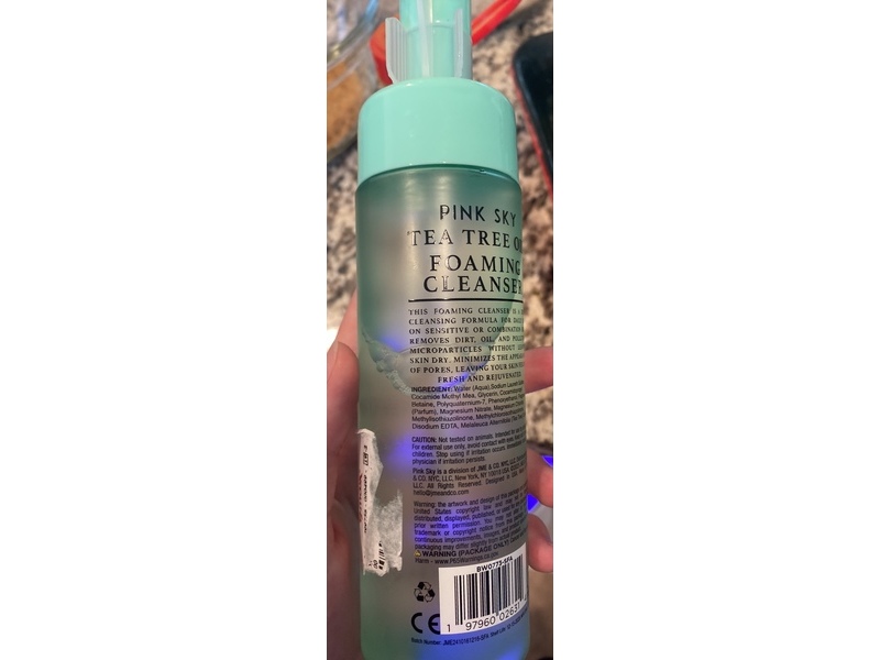 Pink Sky Clarify Foaming Cleanser, Tea Tree Oil, 6.08 fl oz/180 mL