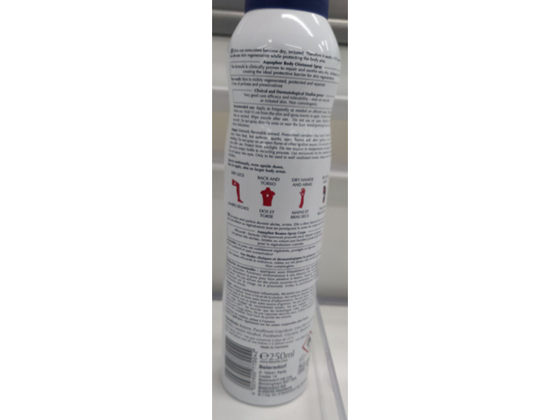 Eucerin Aquaphor Body Ointment Spray, Dry, Irritated Skin, 250 ml