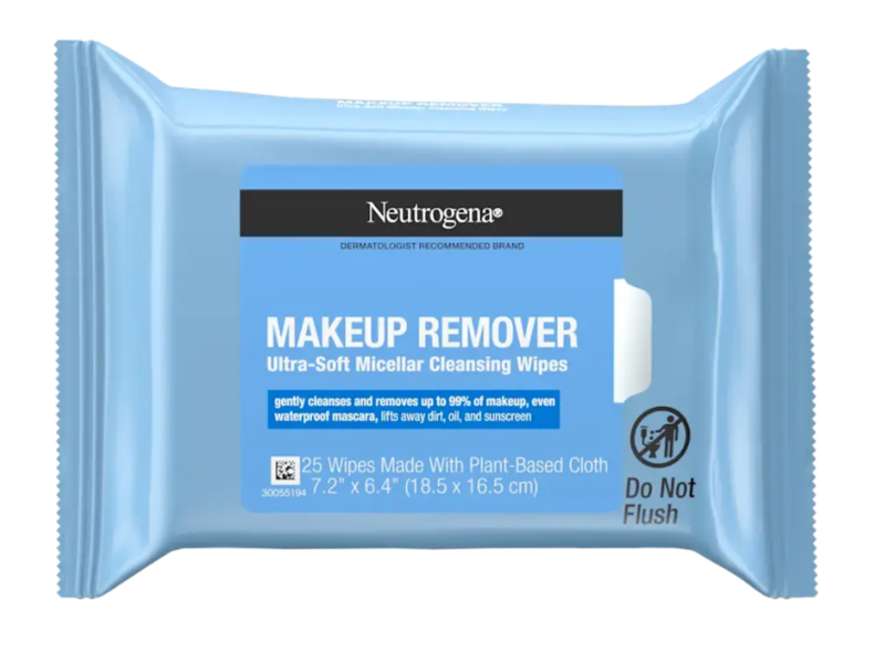 Neutrogena Makeup Remover Ultra-Soft Micellar Cleansing Wipes, 25 Count, Pack Of 6