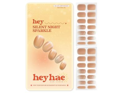 Heyhae Solar Cured Gel Nail Strips, Hey, Silent Night Sparkle, 28 Count