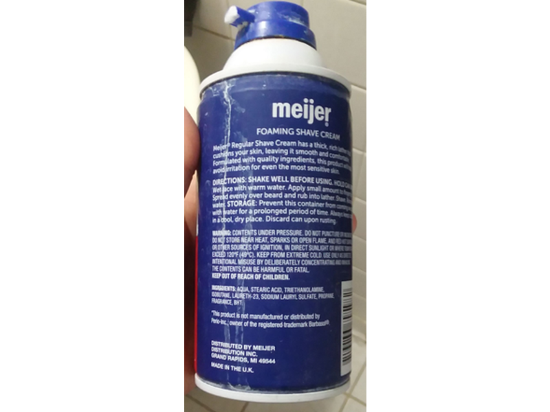 Meijer Foaming Shave Cream, Regular, 10 oz/283 g
