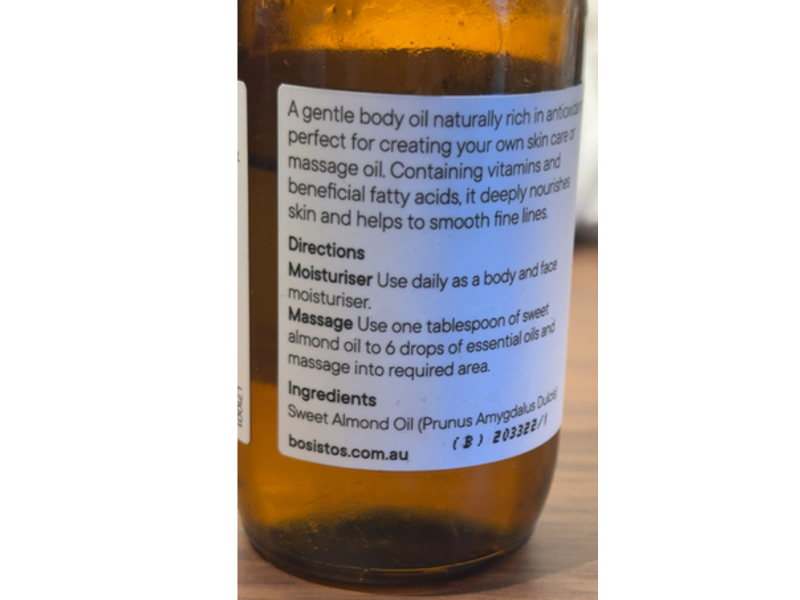 Bosisto's Moisturising Body Oil, Sweet Almond, 100 mL