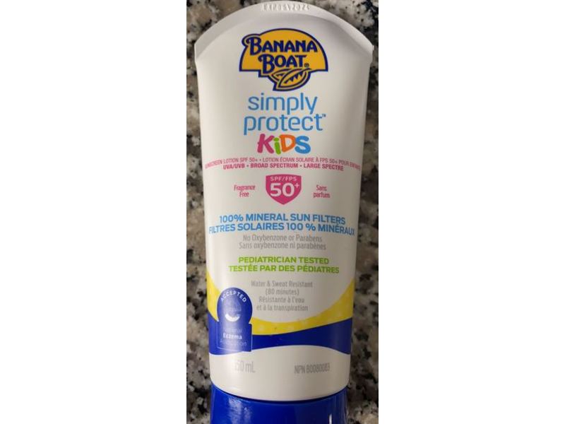 Banana Boat Simply Protect Kids Mineral Sunscreen Lotion, SPF 50+,150 mL