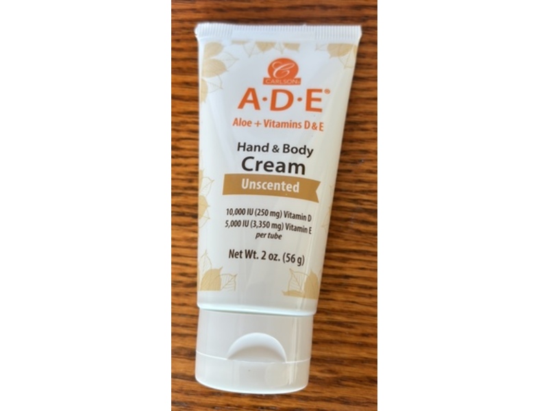 Carlson ADE Hand & Body Cream, Unscented, 2 oz/56 g