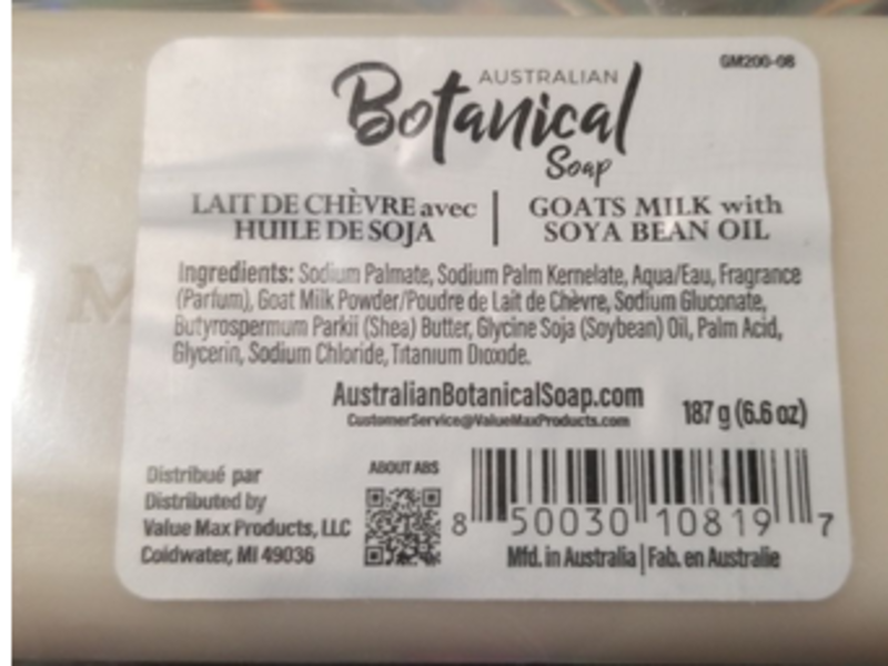 Australian Botanical Soap, Goat Milk, Soya Bean Oil, 6.6 oz/187 g