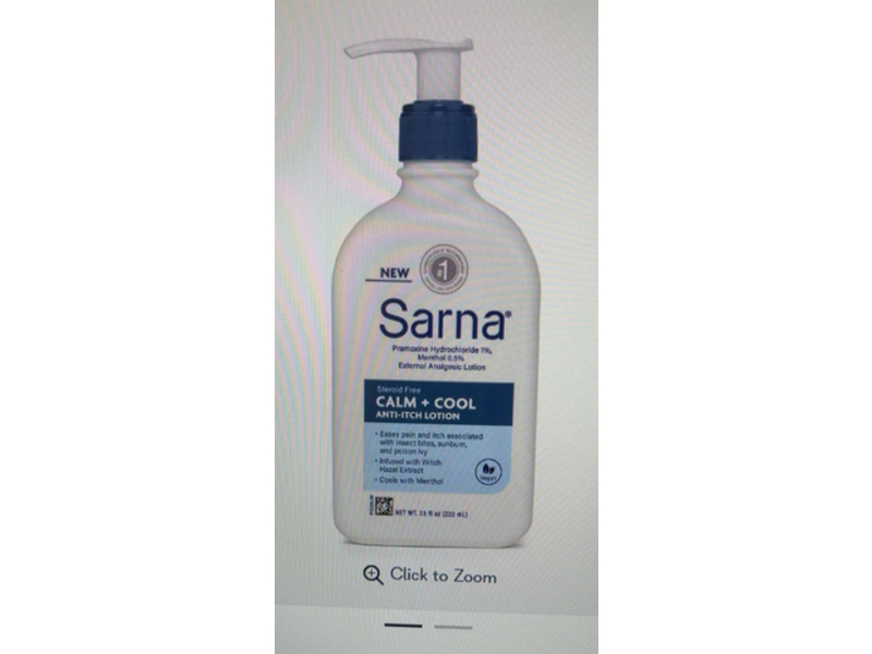 Sarna Calm + Cool Anti - Itch Lotion, Witch Hazel Extract, 7.5 fl oz/222 mL