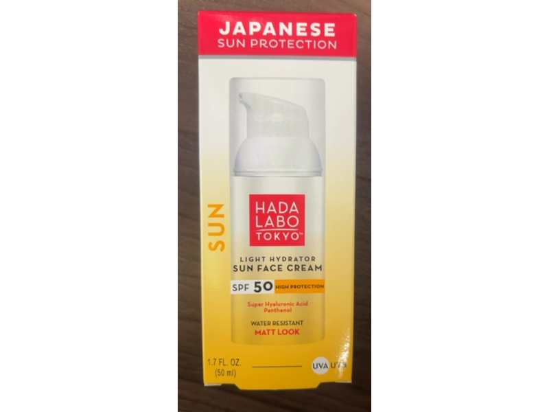 Hada Labo Tokyo Light Hydrator Sun Face Cream, SPF 50, 1.7 fl oz/50 mL