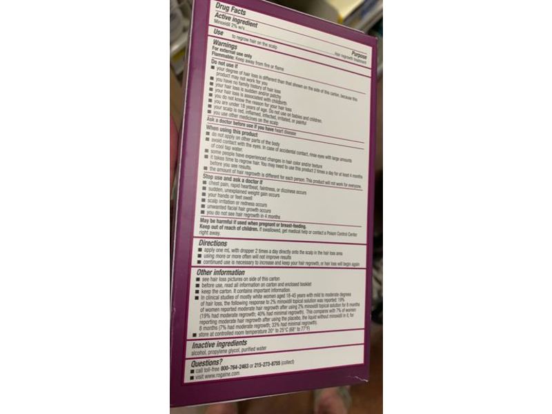 Rogaine Hair Regrowth Treatment, Unscented, 2 fl oz/60 mL