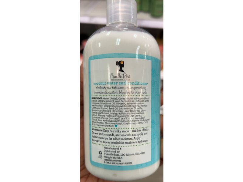 Camille Rose Curl Conditioner, Coconut Water, 12 oz/354 mL