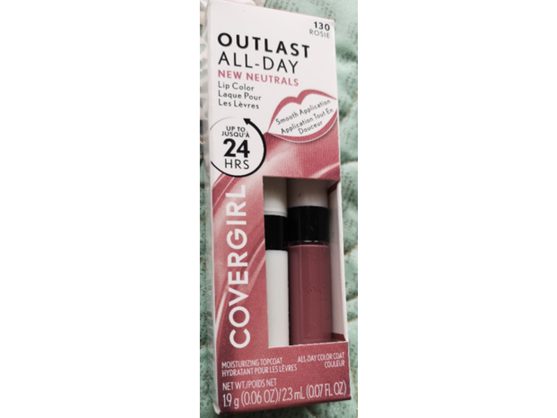 Covergirl Outlast All-Day Lip Color + Moisturizing Topcoat Set, 130 Rosie