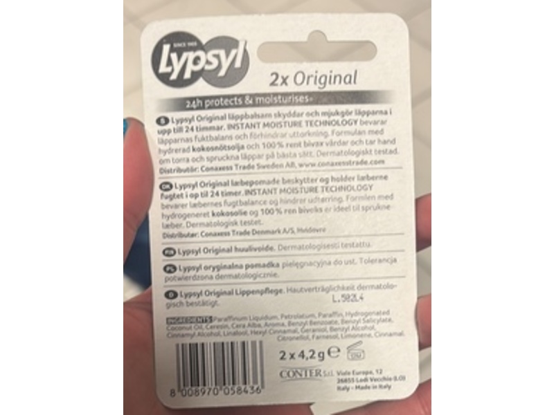 Lypsyl Lip Balm, Original, 4.2 g, 2 Pack