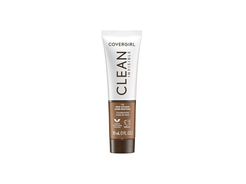 Covergirl Clean Invisible Foundation, 170 Deep Golden, 1 fl oz/30 mL