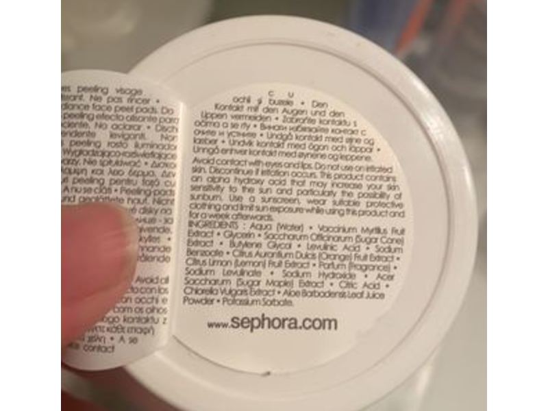 Sephora Glow Peel Pads, Glycolic Acid, Radiance + Smooth, 60 Count