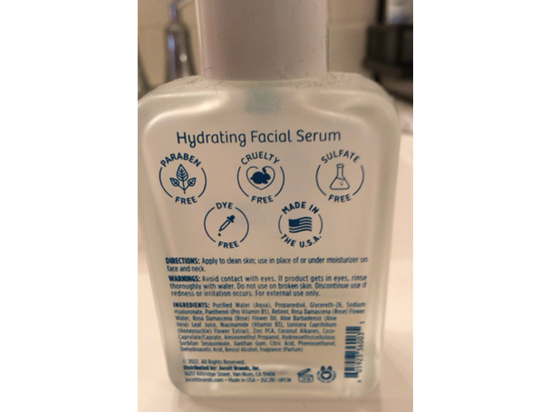 Essential Beauty Hydrating Facial Serum. Hyaluronic Acid + Vitamin B5, 2 fl oz/59 mL