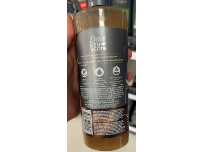 Dove Men + Care Restore Body Wash, Sandalwood + Cardamom Oil, 18 fl oz/532 mL