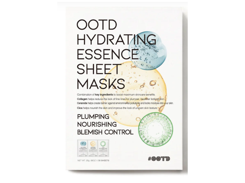 Ootd Hydrating Essence Sheet Masks, 0.88 oz/25 g, 30 Count