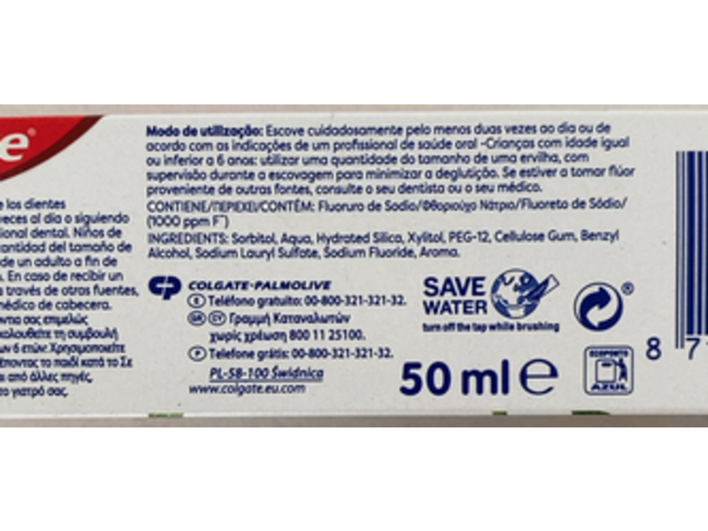 Colgate Kids Toothpaste 3-5 Years, Natural Fruit Flavor, 50 mL