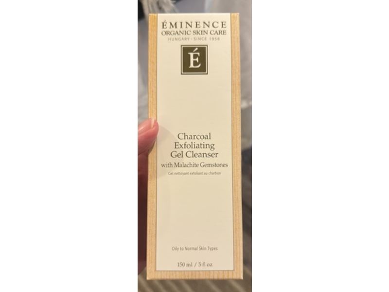 Eminence Organic Skin Care Charcoal Exfoliating Gel Cleanser, Malachite Gemstones, 5 fl oz/150 mL