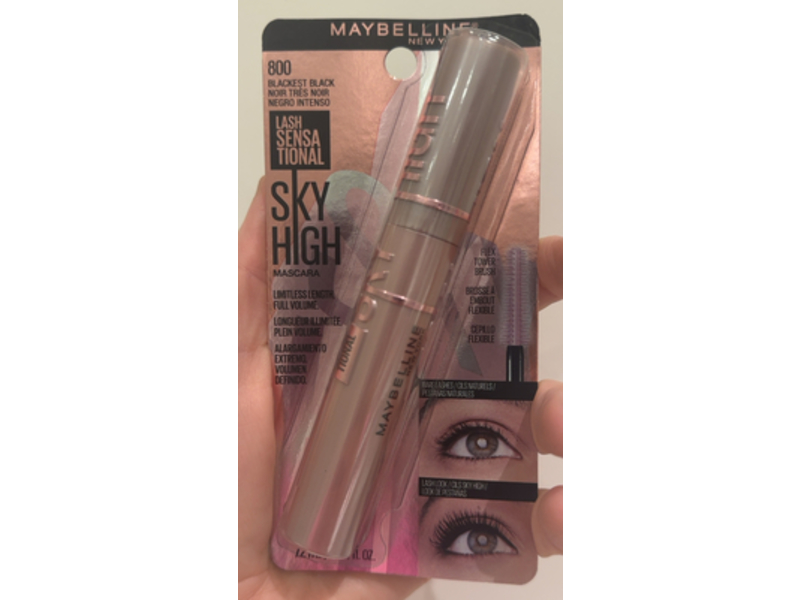 Maybelline New York Sky High Mascara, 800 Blackest Black, 0.24 fl oz/7.2 mL