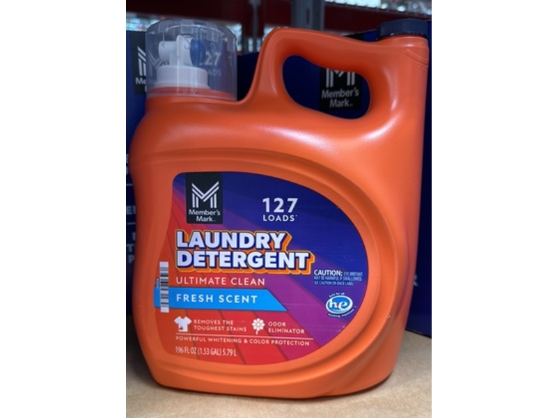 Member's Mark Laundry Detergent, Fresh Scent, 127 Loads, 196 fl oz/5.79 L