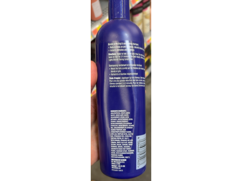 Clairol Professional Shimmer Lights Blonde Toning Shampoo, 16 fl oz/473 mL