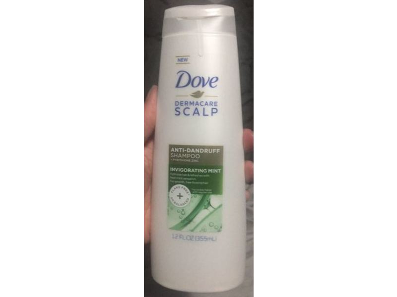 Dove Dermacare Scalp Anti-Dandruff Shampoo, Invigorating Mint, 12 fl oz/355 mL, Pack Of 3