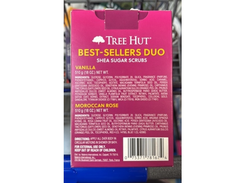 Tree Hut Shea Sugar Scrub Duo, Vanilla & Moroccan Rose, 18 oz/510 g