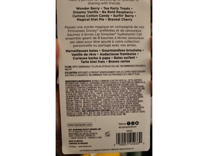 Lip Smacker Disney Princess Flavored Lip Balm Set, 0.14 oz/4 g, 8 Count