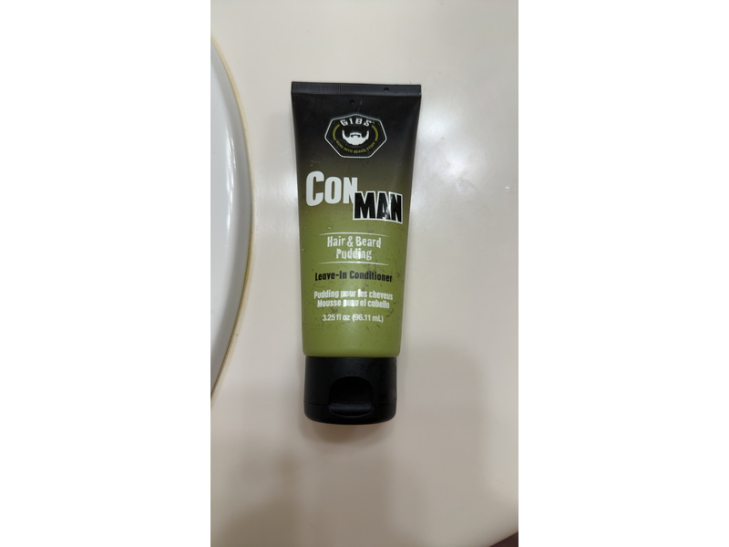 GIBS Con Man Hair & Beard Pudding Leave-In Conditioner, 7.5 Fl oz (3.25 fl oz)