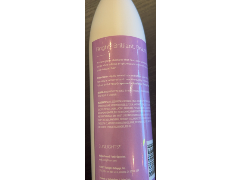 Sunlights Violet Toning Shampoo, Grapeseed + Sunflower, 12 fl oz/355 ml