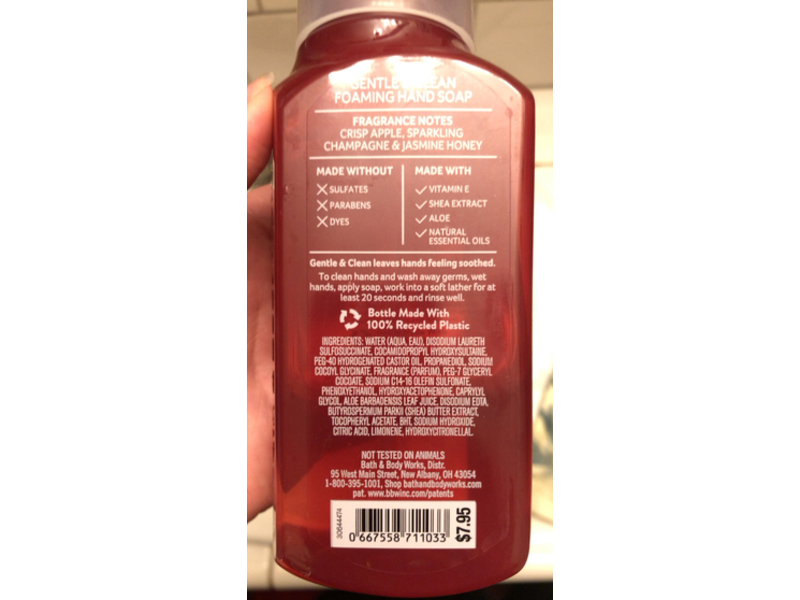 Bath & Body Works Gentle & Clean Foaming Hand Soap, Champagne Apple & Honey, 8.75 fl oz/259 mL