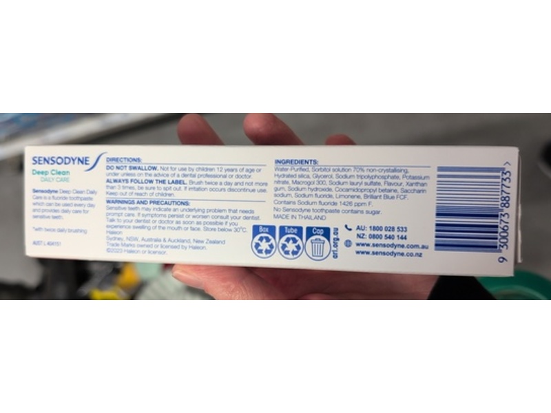 Sensodyne Toothpaste, Deep Clean, 100 g