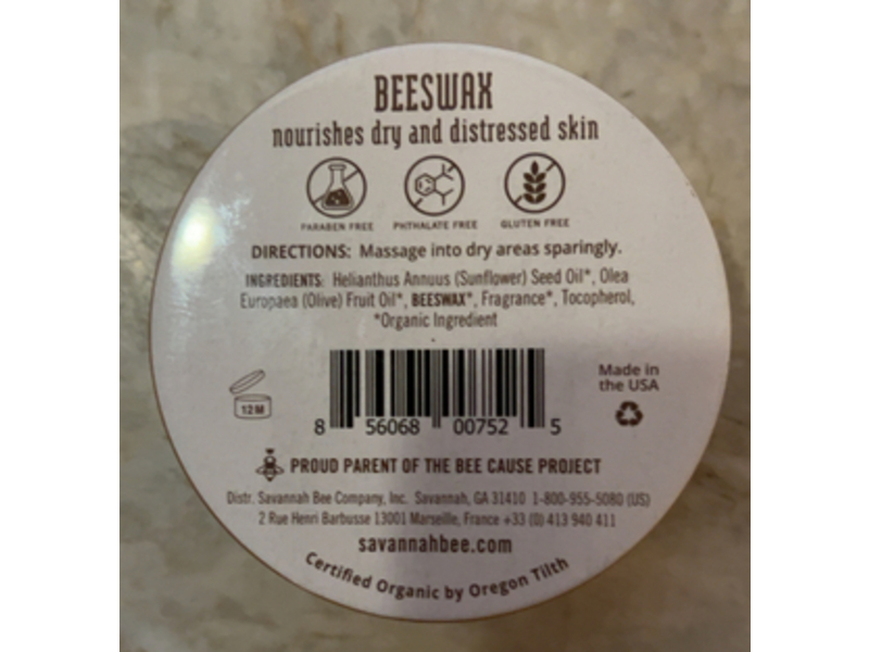 Savannah Bee Company Softens & Hydrates Beeswax Salve, Cedar, 2 oz/56.7 g