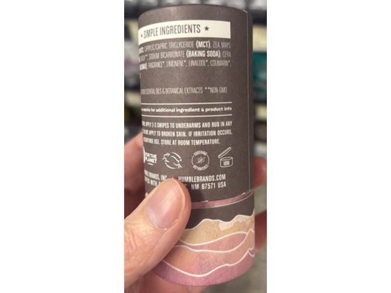 Humble Simple & True Original Formula Deodorant, Patchouli & Copal, 2.65 oz/75 g