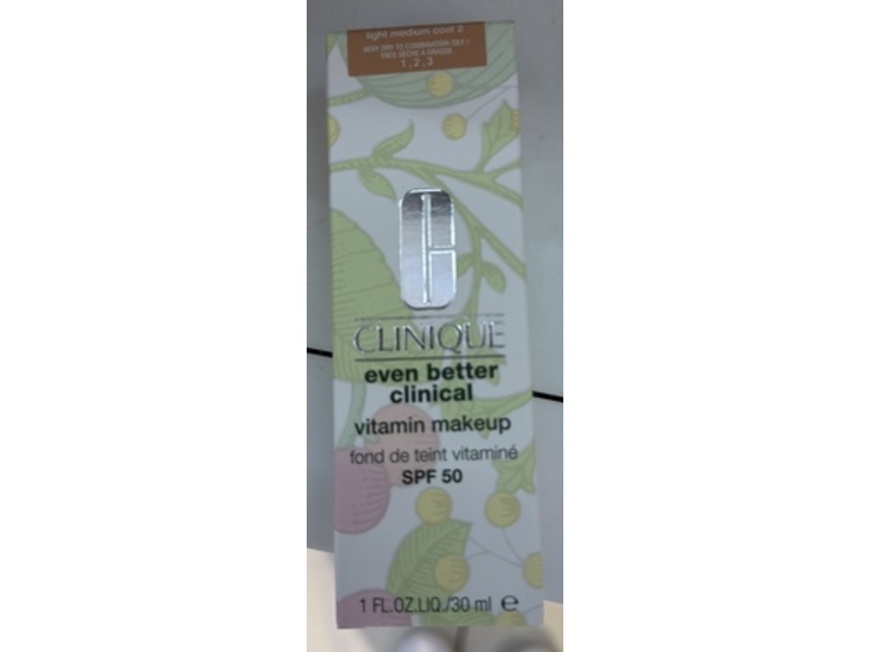 Clinique Even Better Clinical Vitamin Makeup, SPF 50, Light Medium Cool 2, 1 fl oz/30 mL