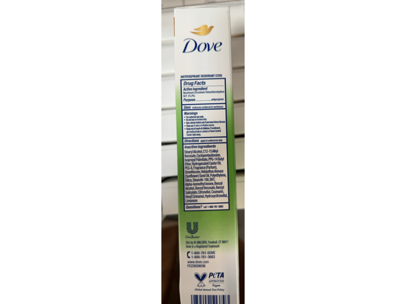 Dove Advanced Care Antiperspirant Deodorant Stick, Cool Essentials, 2.6 oz/74 g, 4 Count