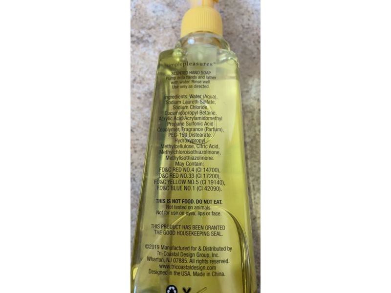Simple Pleasure Scented Hand Soap, Lemon Sugar, 13.5 fl oz/400 mL