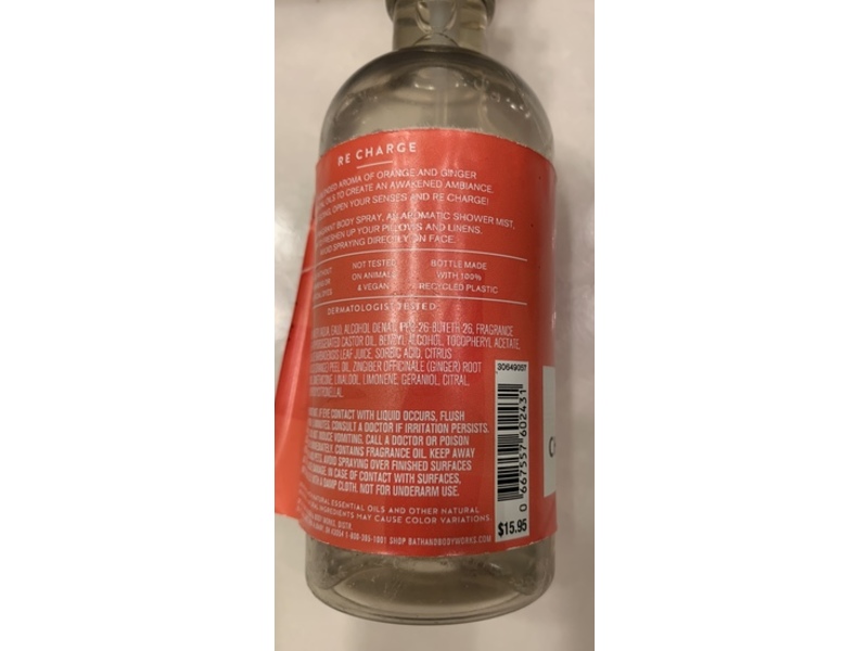 Bath & Body Works Aroma Oil Mist, Recharge, 5.3 fl oz/156 mL