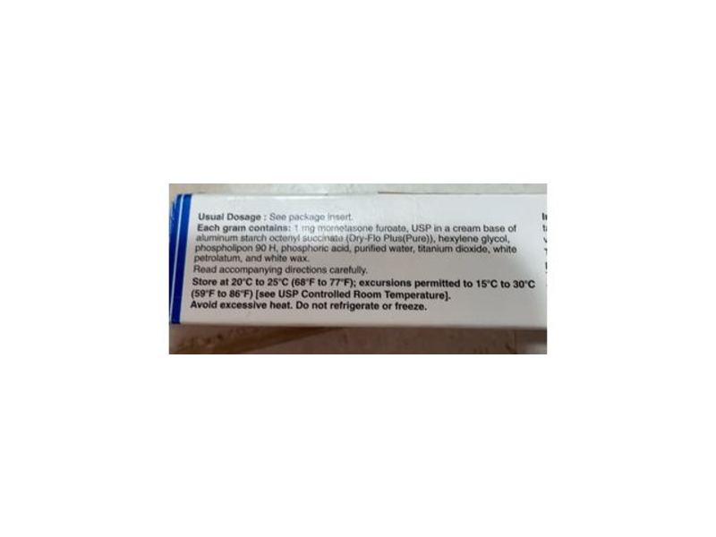 Mometasone Furoate Cream 0.1%, 15 g, Glenmark (RX)