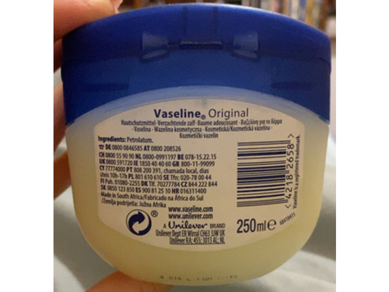 Vaseline Skin Protecting Jelly, Original, 250 mL