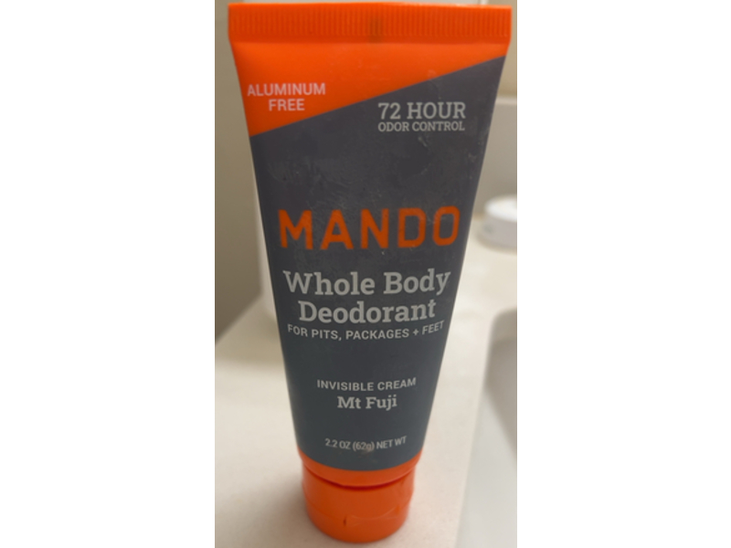 Mando Whole Body Invisible Cream Deodorant, Mt Fuji, 2.2 oz/62 g