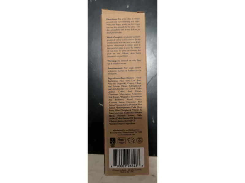 Beauty by Earth Coffee Bean Eye Cream, 1 fl oz/30 mL