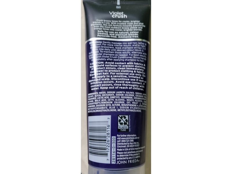 John Frieda Violet Crush Purple Shampoo, 10 fl oz/295 mL