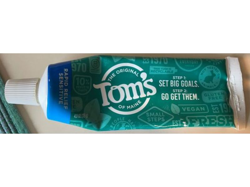Tom's Of Maine Rapid Relief Toothpaste, Fresh Mint, 4.0 oz/113 g
