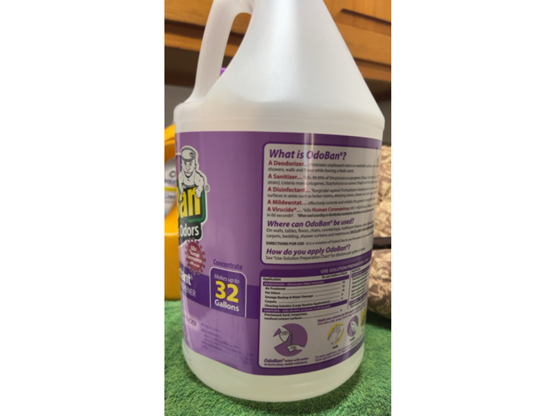 Odoban Laundry & Air Freshener Disinfectant Multi - Purpose Cleaner, Lavender, 3.79 L, Pack Of 4