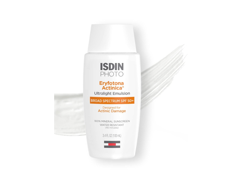 ISDIN Eryfotona Actinica Ultralight Emulsion Sunscreen, SPF 50, 3.4 fl oz/100 mL