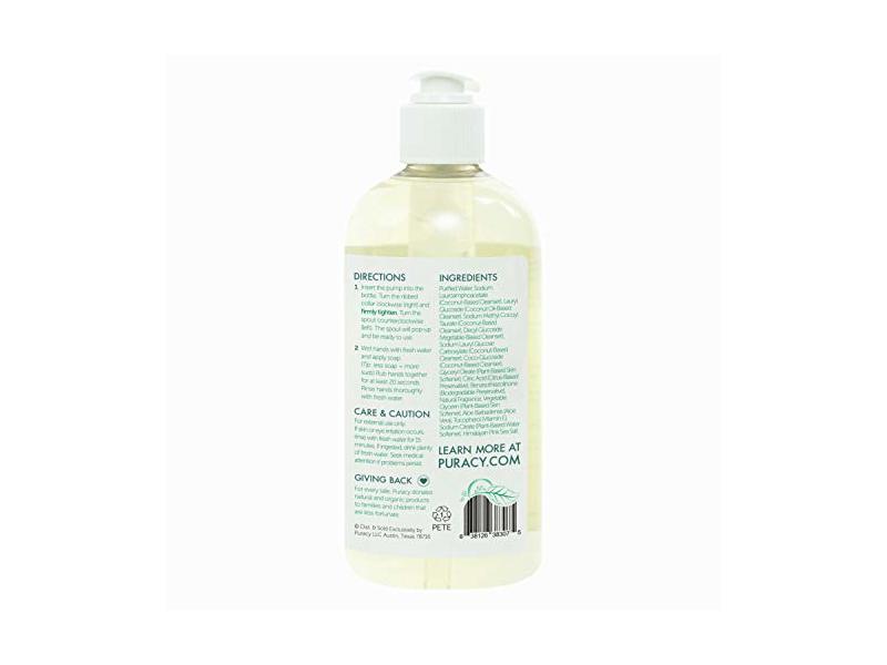 Puracy Natural Liquid Hand Soap, Cucumber & Mint, 12 fl oz